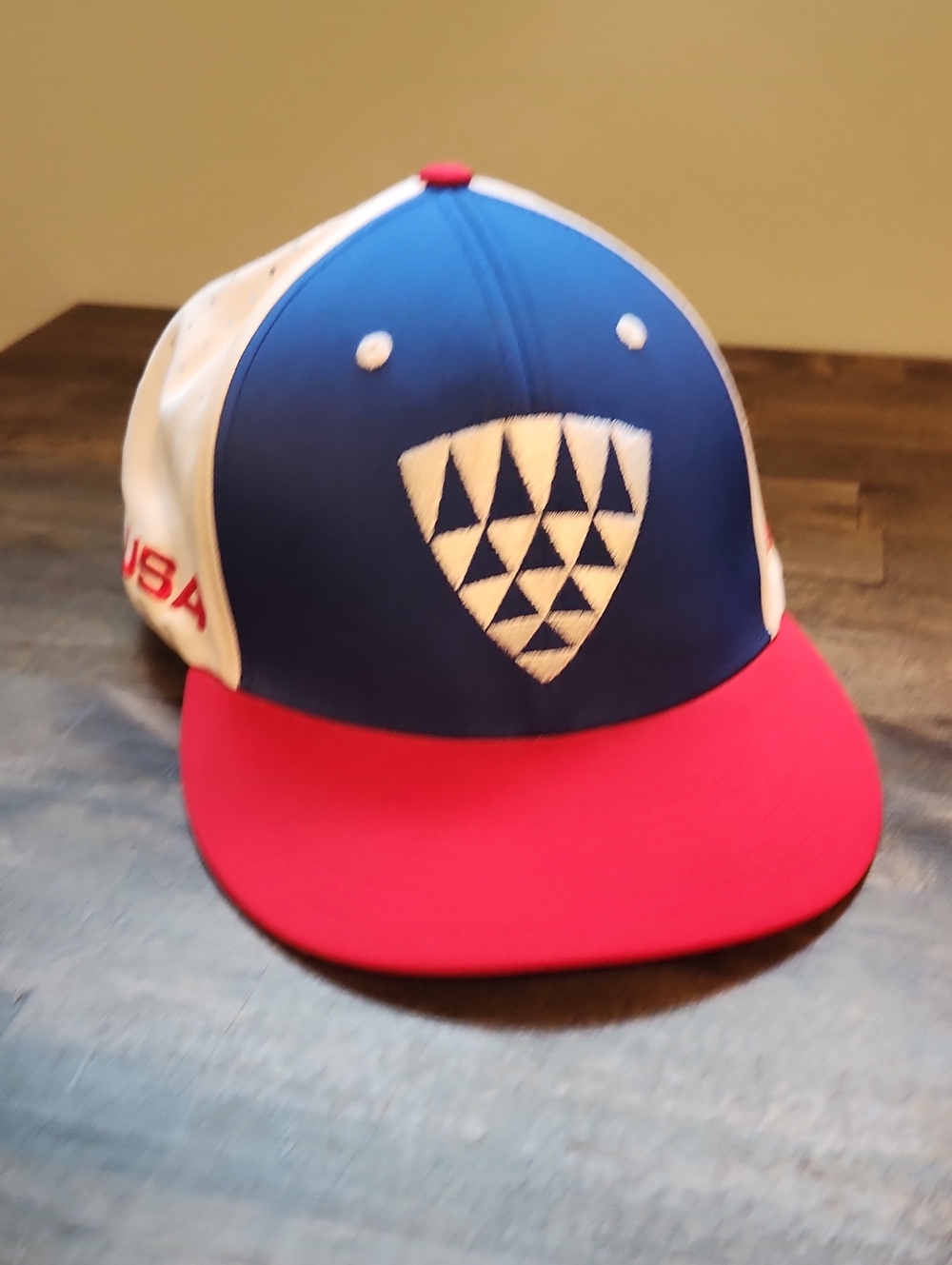 Lineage Richardson Embroidered Red White And Blue Fitted Hat USA American Flag